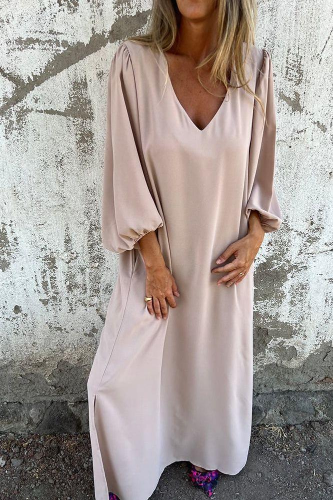 Lena Luxe Lantern Sleeve Dress