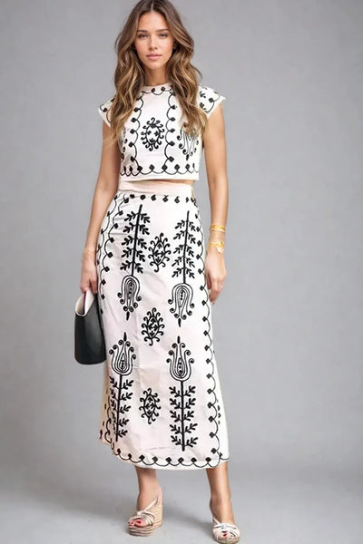 The Santorini Embroidered Set