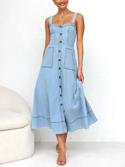 Elora Denim Midi Dress