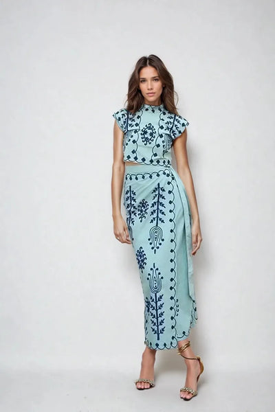 The Santorini Embroidered Set